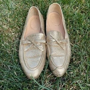 J. Crew Gold Loafers